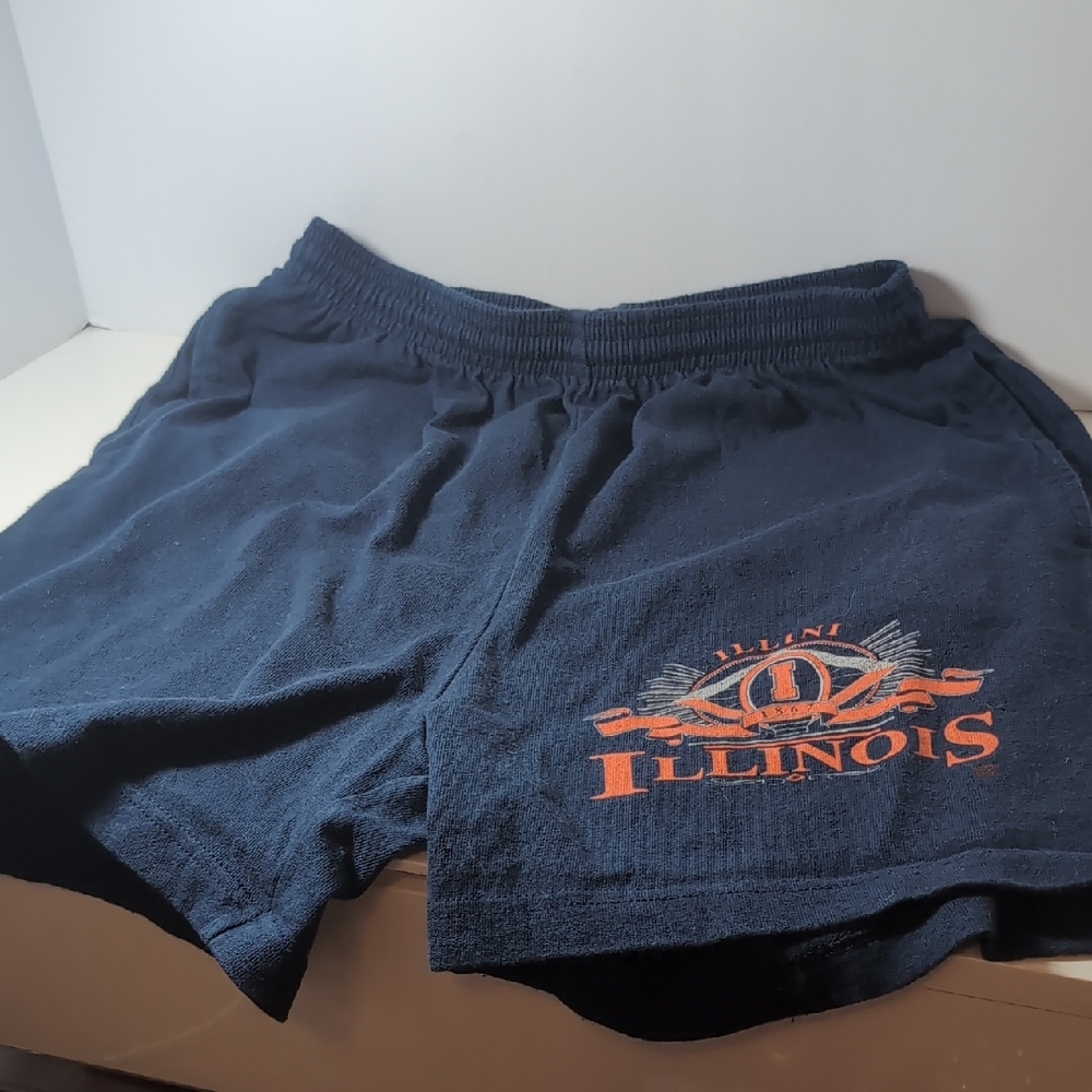 Vintage University Of Illinois Navy Athletic Shorts